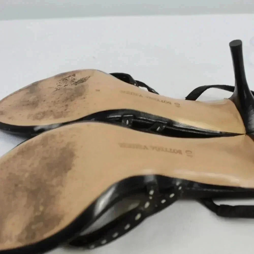 Bottega Venetta choc leather strap kitten heels size 40 - Picture 8 of 16